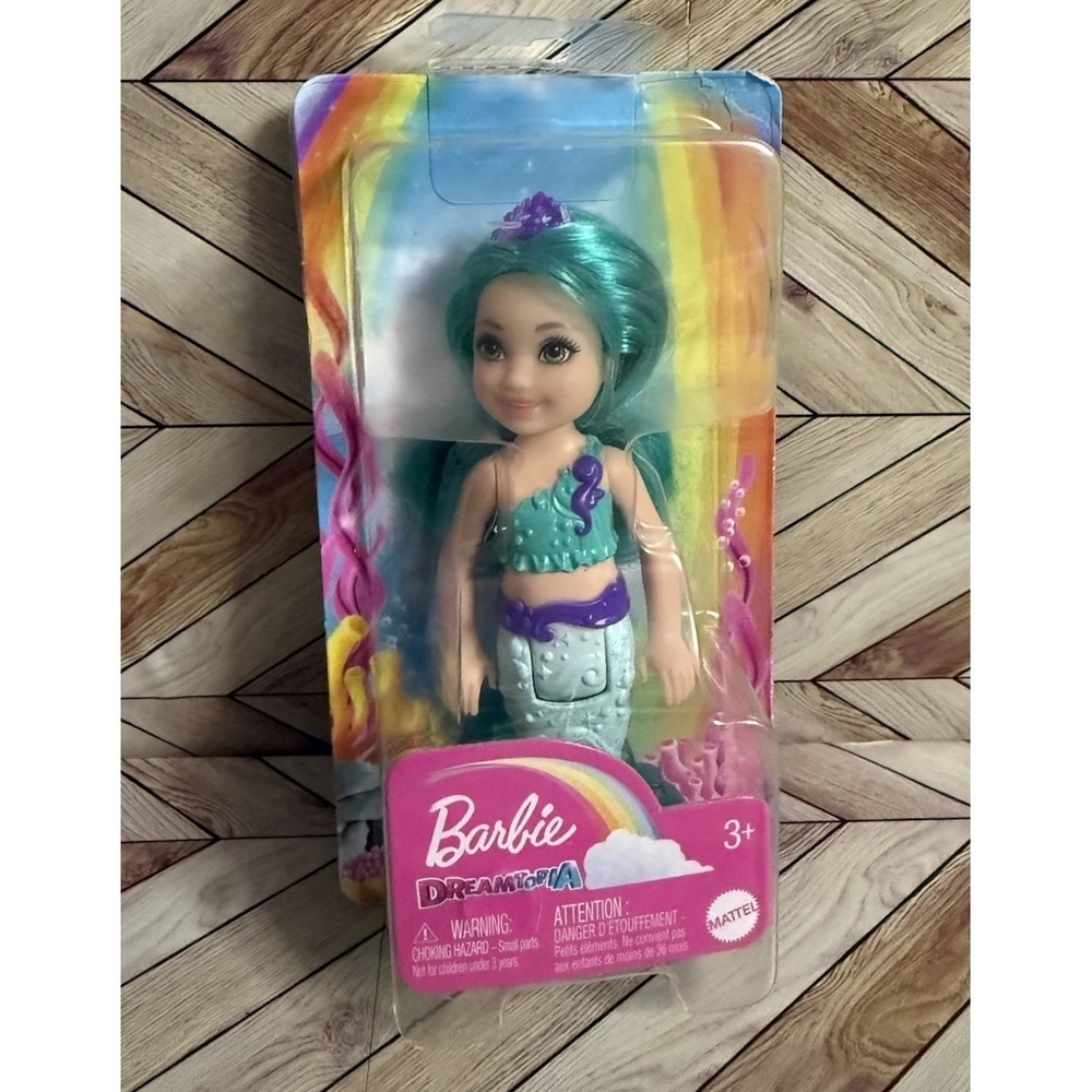 Barbie Dreamtopia Chelsea Mermaid Small Doll with Teal Hair & Tail, Tiara